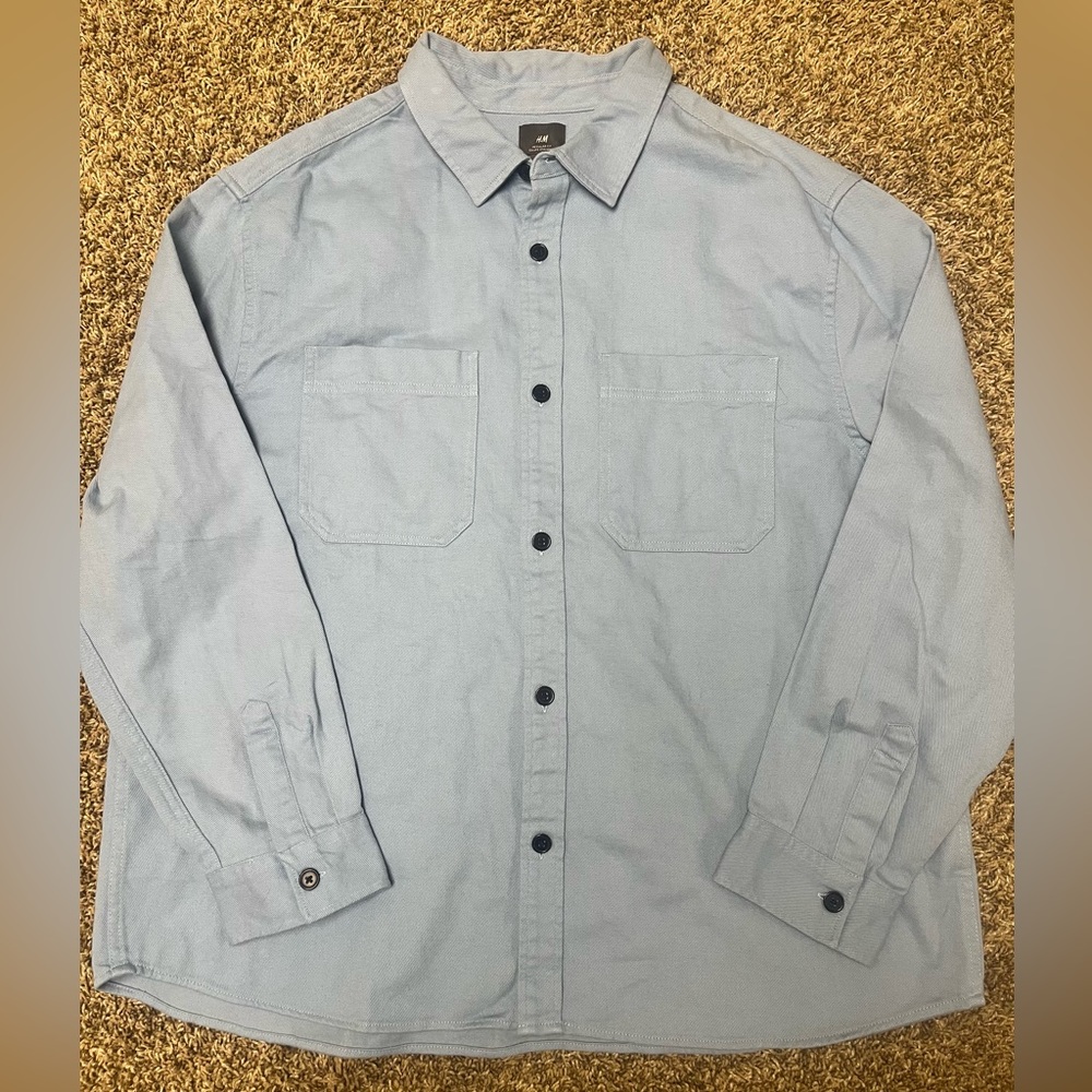 H&M XXL men’s regular fit denim button down long sleeved shirt